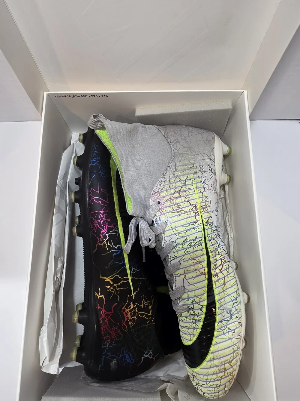 Nike Vapor Edge Pro OBJ Mens Soccer Cleats - Black & White with Neon Accents